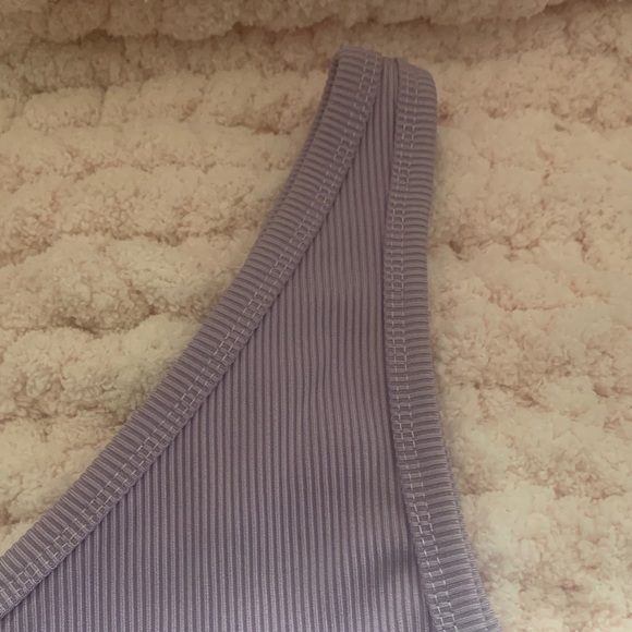 Lilac One-Shoulder Ribbed Tank Top - Picture 2 of 5